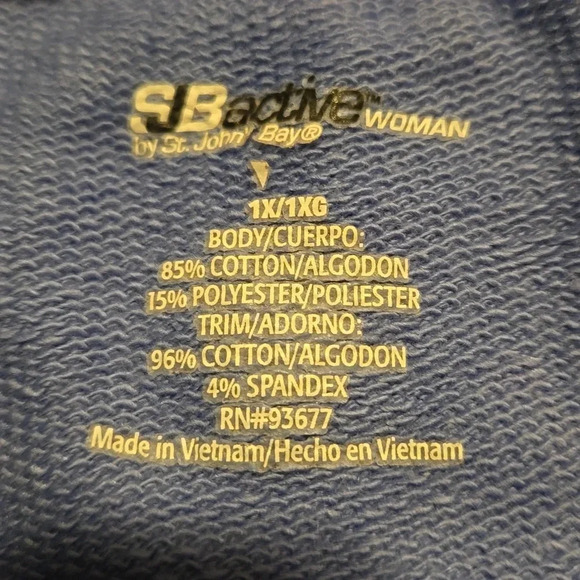 SB Active Woman by St. John's Bay Lt Blue Crops with White Stripes Women Size 1X - Picture 5 of 13